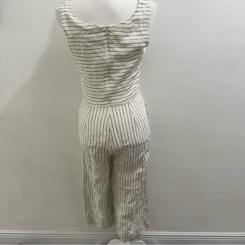 Rachel Zoe Linen Blend Sleeveless Cropped Jumpsuit Womens Size 4 EUC - Picture 6 of 8